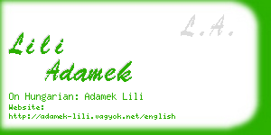 lili adamek business card